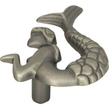 Atlas - Mermaid Knob Right 2 1/2 Inch Pewter - Pewter