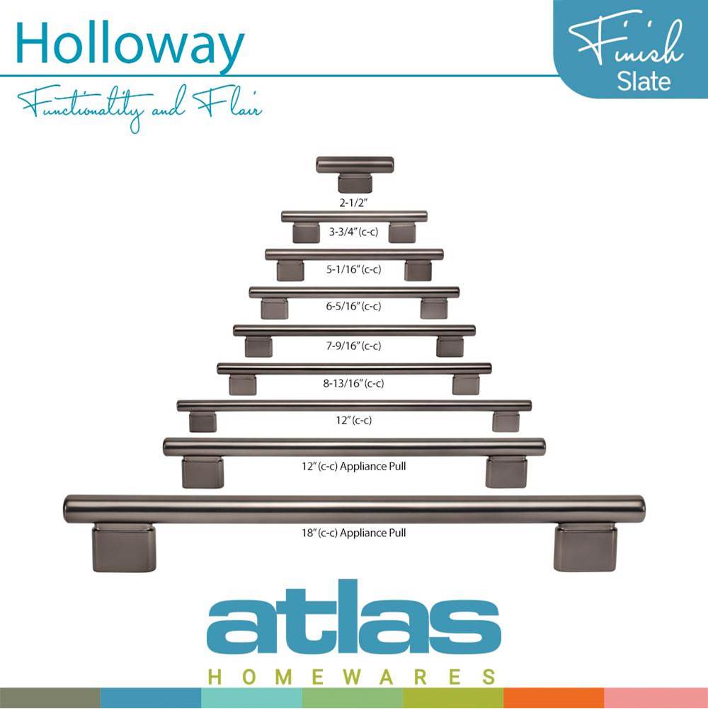 Holloway Pull 7 9/16 Inch (c-c) Matte Black