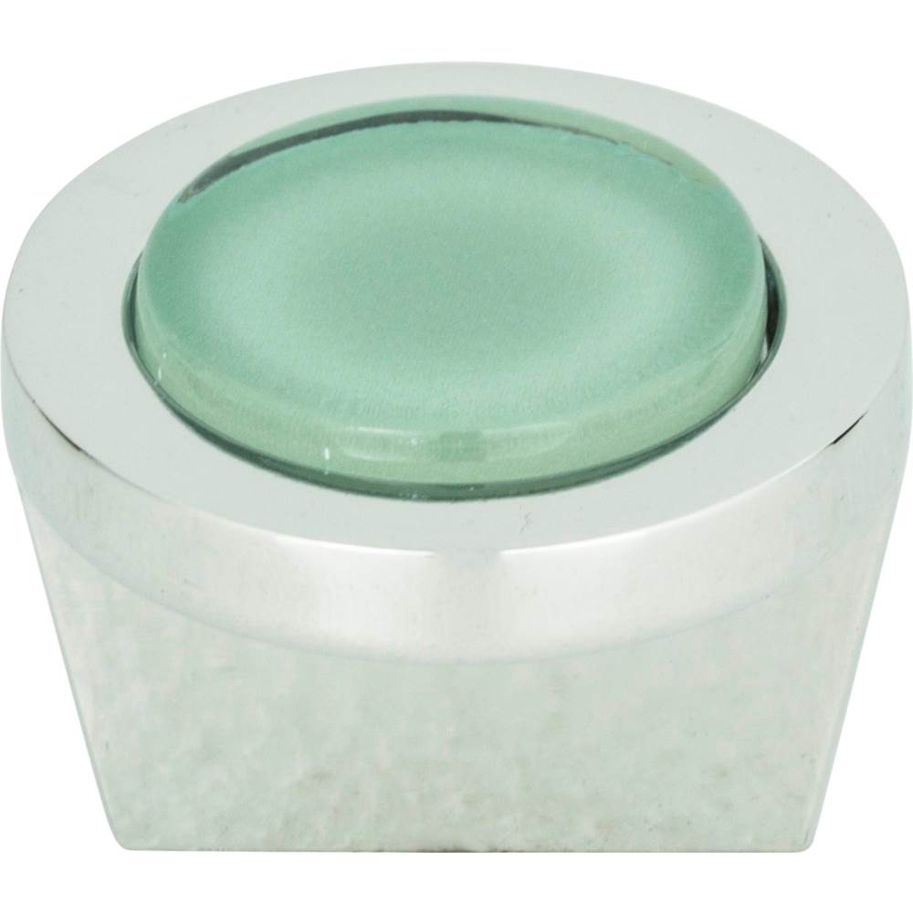 Spa Green Round Knob 1 1/4 Inch Brushed Nickel