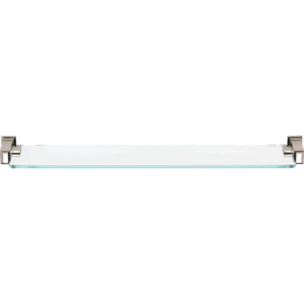 Atlas - Sutton Place Bath Glass Shelf 24 Inches Polished Nickel - Polished Nickel