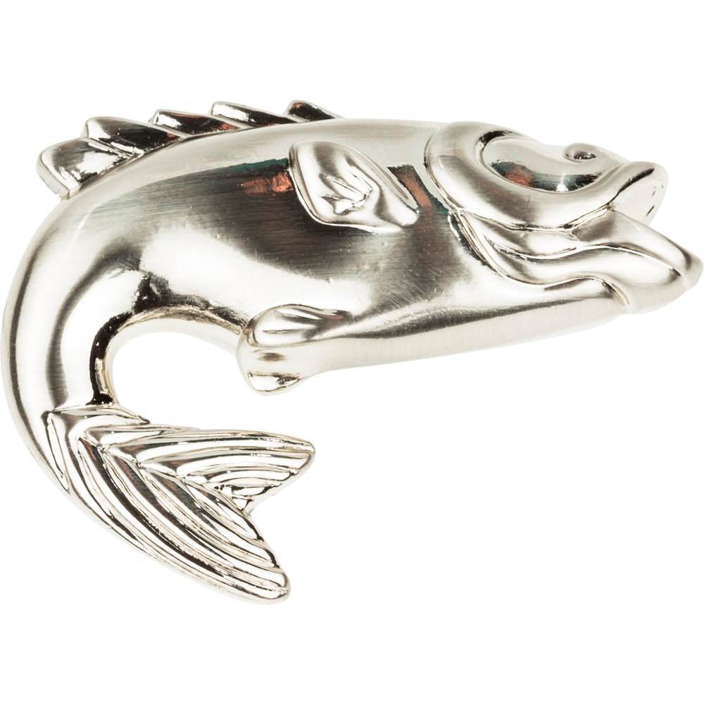 Fish Knob 2 1/4 Inch Brushed Nickel