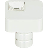 Atlas - Crystal Off Center Square Knob 1 Inch Matte Chrome - Matte Chrome