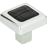 Paradigm Square Knob 1 1/4 Inch CH and Black Leather