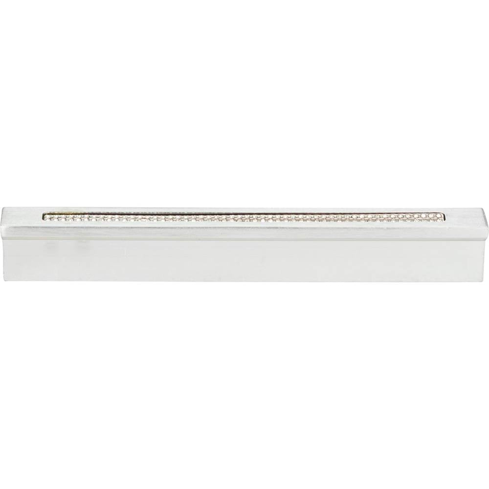 Atlas - Crystal Bar Inset Thin Pull 3 3/4 Inch (c-c) Matte Chrome - Matte Chrome