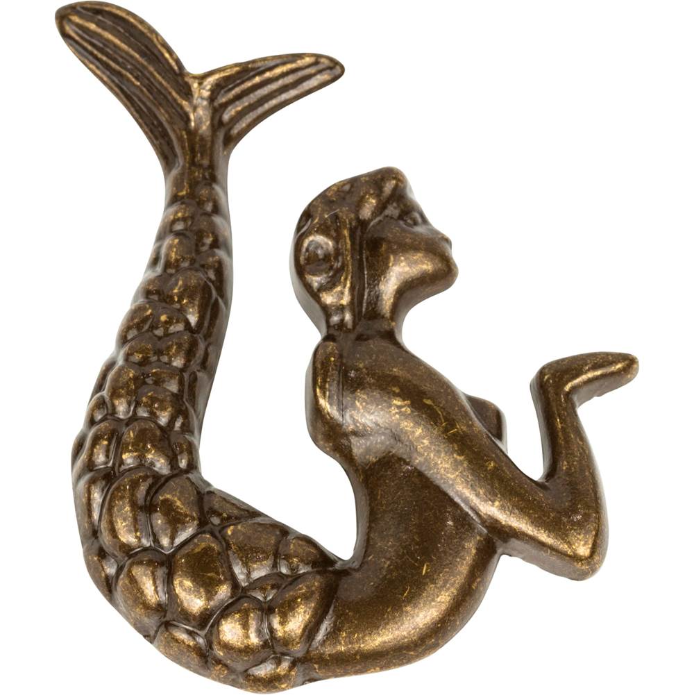 Mermaid Knob Left 2 1/2 Inch Burnished Bronze