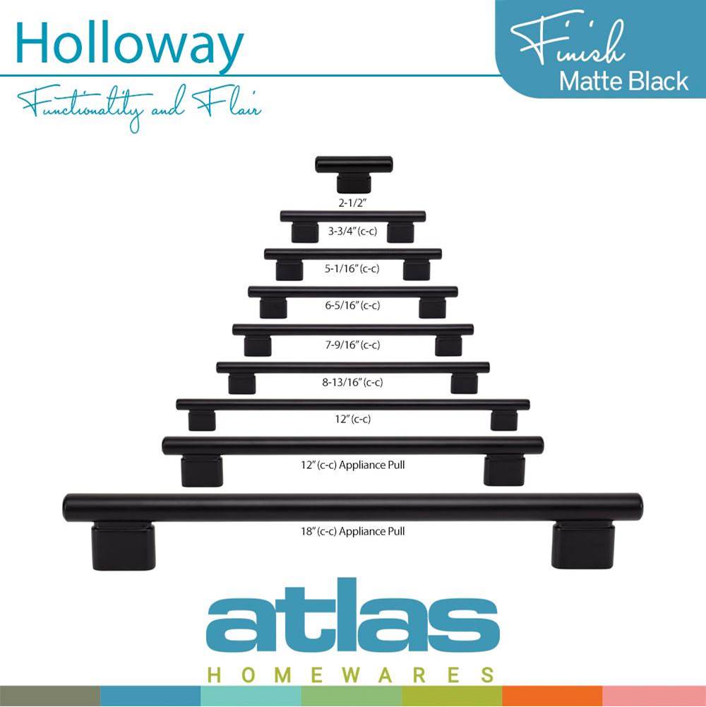 Holloway Pull 3 3/4 Inch (c-c) Matte Black