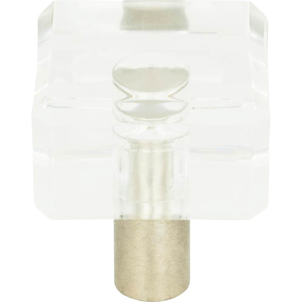 Atlas - Optimism Square Knob 1 1/4 Inch Brushed Nickel - Brushed Nickel