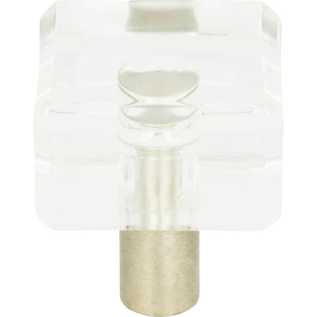 Atlas - Optimism Square Knob 1 1/4 Inch Brushed Nickel - Brushed Nickel