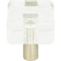 Atlas - Optimism Square Knob 1 1/4 Inch Brushed Nickel - Brushed Nickel