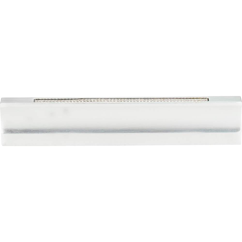 Atlas - Crystal Inset Thin Pull 5 1/16 Inch (c-c) Matte Chrome - Matte Chrome