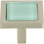 Atlas - Spa Green Square Knob 1 3/8 Inch Brushed Nickel - Brushed Nickel