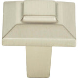 Atlas - Trocadero Small Square Knob 1 Inch Brushed Nickel - Brushed Nickel