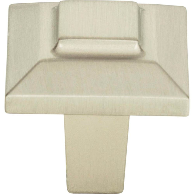 Atlas - Trocadero Small Square Knob 1 Inch Brushed Nickel - Brushed Nickel