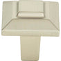 Atlas - Trocadero Small Square Knob 1 Inch Brushed Nickel - Brushed Nickel