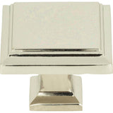 Atlas - Sutton Place Square Knob 1 1/4 Inch Polished Nickel - Polished Nickel