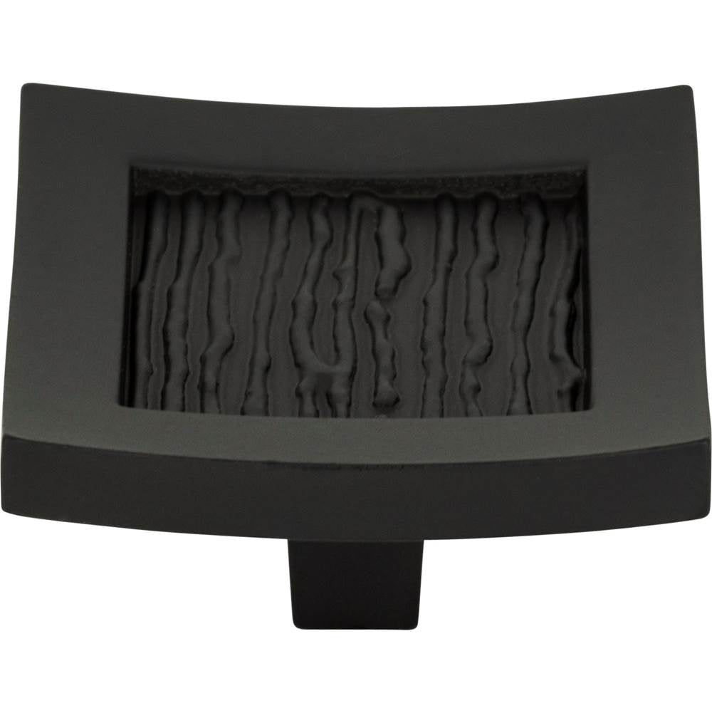 Atlas - Primitive Square Knob 1 1/2 Inch Matte Black - Matte Black