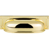 Atlas - Campaign L-Bracket Cup Pull 3 3/4 Inch (c-c) Polished Brass - Polished Brass