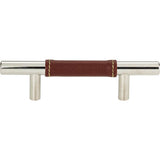 Atlas - Zanzibar Brown Leather Pull 3 Inch (c-c) Polished Chrome - Polished Chrome