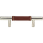 Atlas - Zanzibar Brown Leather Pull 3 Inch (c-c) Polished Chrome - Polished Chrome