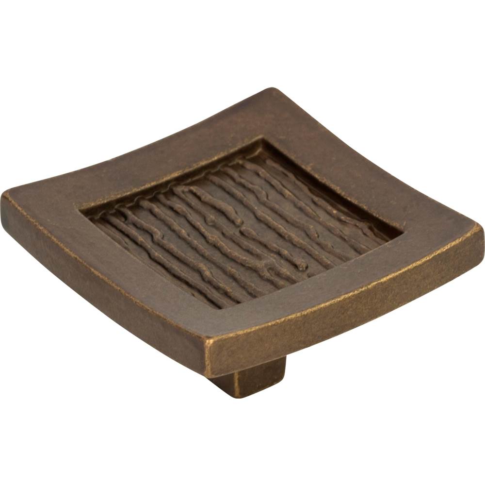 Primitive Square Knob 1 1/2 Inch Burnished Bronze