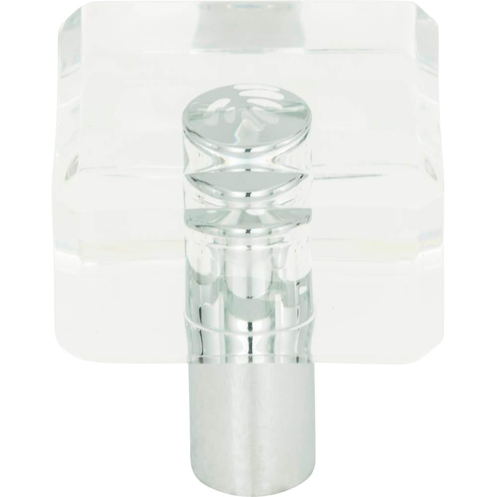 Atlas - Optimism Square Knob 1 1/4 Inch Polished Chrome - Polished Chrome