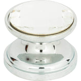 Atlas - Crystal Large Round Knob 7/8 Inch Polished Chrome - Polished Chrome