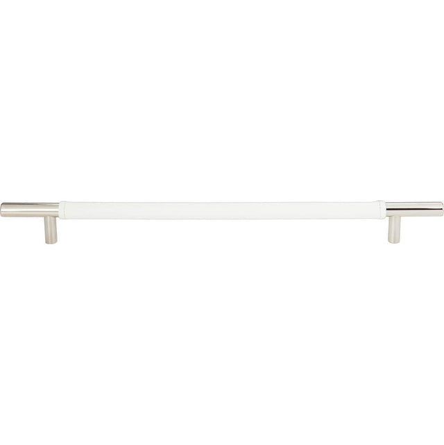 Atlas - Zanzibar White Leather Pull 11 5/16 Inch (c-c) Polished Chrome - Polished Chrome