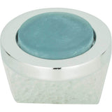 Spa Blue Round Knob 1 1/4 Inch Brushed Nickel