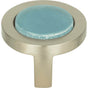 Atlas - Spa Blue Round Knob 1 1/4 Inch Brushed Nickel - Brushed Nickel