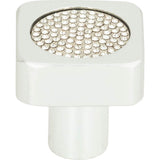 Atlas - Crystal Square Inset Knob 1 Inch Matte Chrome - Matte Chrome