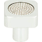 Atlas - Crystal Square Inset Knob 1 Inch Matte Chrome - Matte Chrome