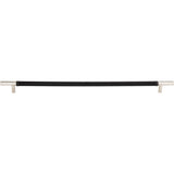 Atlas - Zanzibar Black Appliance Pull 17 Inch (c-c) Leather Polished Chrome - Polished Chrome