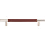 Atlas - Zanzibar Brown Leather Pull 6 5/16 Inch (c-c) Polished Chrome - Polished Chrome