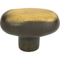 Atlas - Distressed Oval Knob 1 11/16 Inch Antique Bronze - Antique Bronze