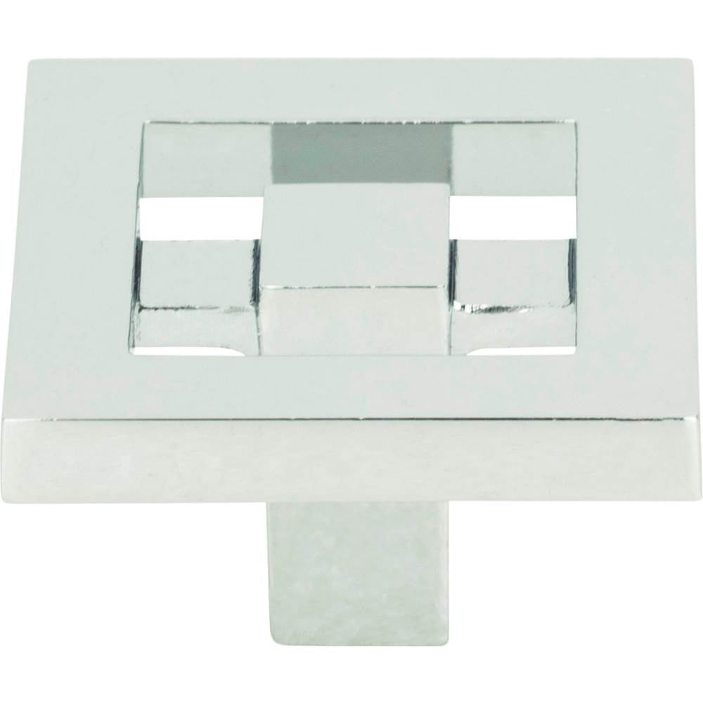 Atlas - Nobu Square Knob 1 3/8 Inch Polished Chrome - Polished Chrome