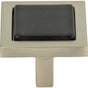Atlas - Spa Black Square Knob 1 3/8 Inch Brushed Nickel - Brushed Nickel