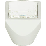 Atlas - Crystal Large Square Knob 1 Inch Matte Chrome - Matte Chrome
