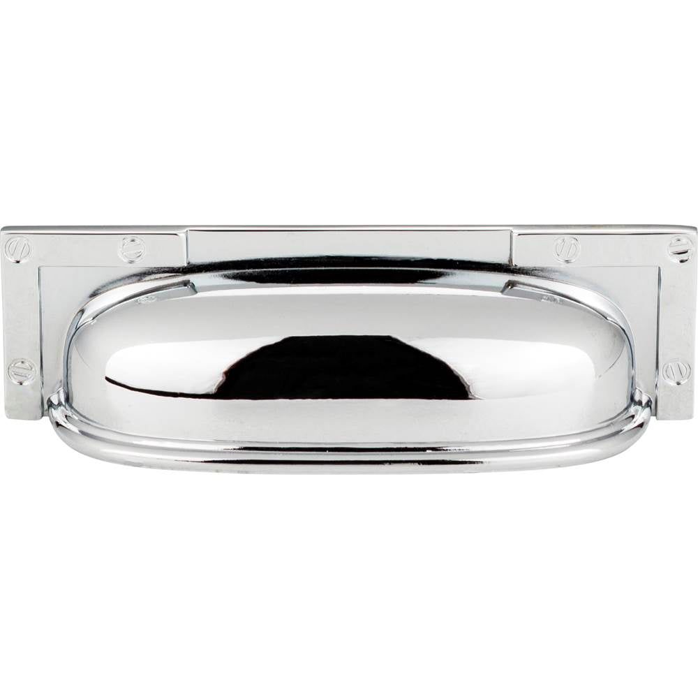 Atlas - Campaign L-Bracket Cup Pull 3 3/4 Inch (c-c) Polished Chrome - Polished Chrome