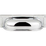 Atlas - Campaign L-Bracket Cup Pull 3 3/4 Inch (c-c) Polished Chrome - Polished Chrome