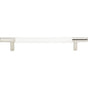 Atlas - Zanzibar White Leather Pull 6 5/16 Inch (c-c) Polished Chrome - Polished Chrome