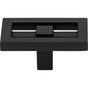 Atlas - Nobu Rectangle Knob 1 3/4 Inch Matte Black - Matte Black