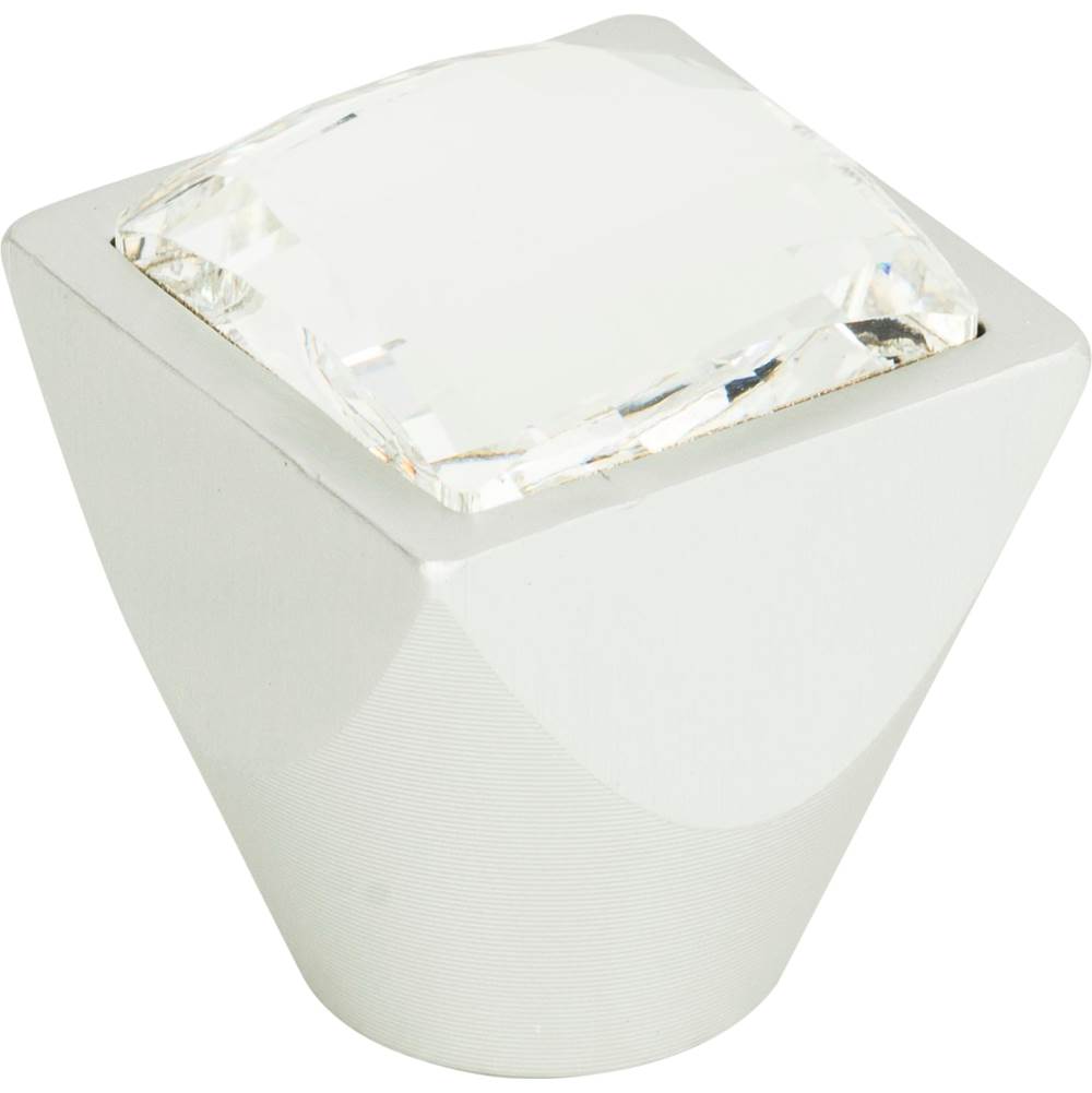 Crystal Large Square Knob 1 Inch Matte Black