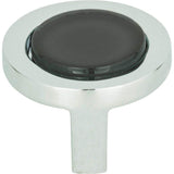 Atlas - Spa Black Round Knob 1 1/4 Inch Polished Chrome - Polished Chrome