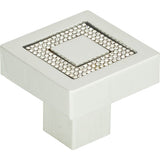 Crystal Square Inset Knob 1 3/8 Inch Matte Chrome