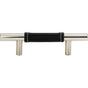 Atlas - Zanzibar Black Leather Pull 3 Inch (c-c) Polished Chrome - Polished Chrome