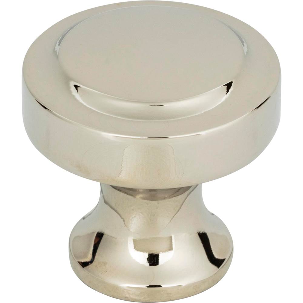 Atlas - Bradbury Knob 1 1/4 Inch Polished Nickel - Polished Nickel