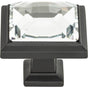 Atlas - Legacy Crystal Square Knob 1 5/16 Inch Matte Black - Matte Black