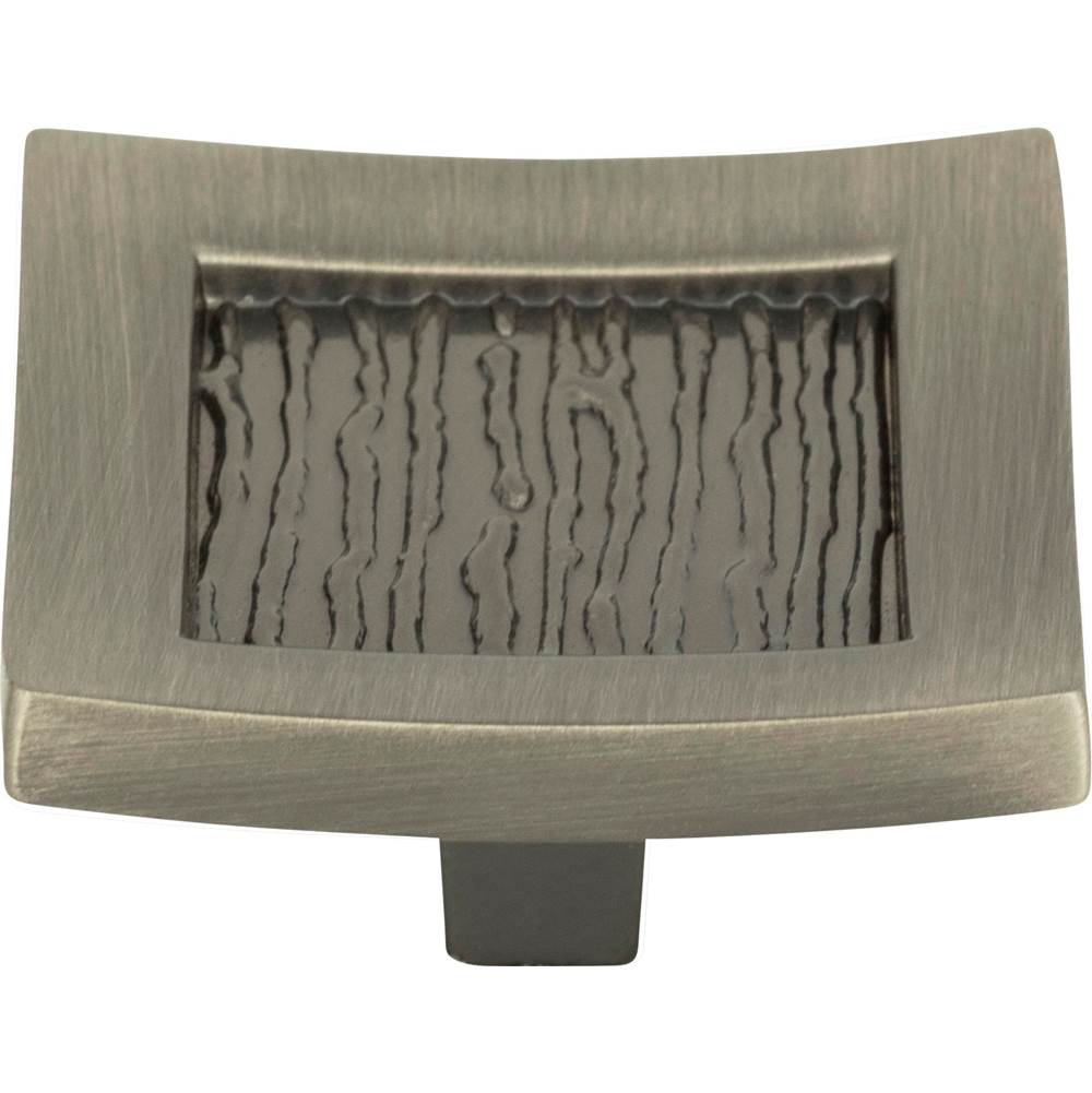 Atlas - Primitive Square Knob 1 1/2 Inch Brushed Nickel - Brushed Nickel