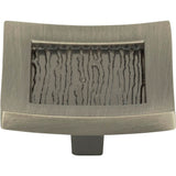 Atlas - Primitive Square Knob 1 1/2 Inch Brushed Nickel - Brushed Nickel