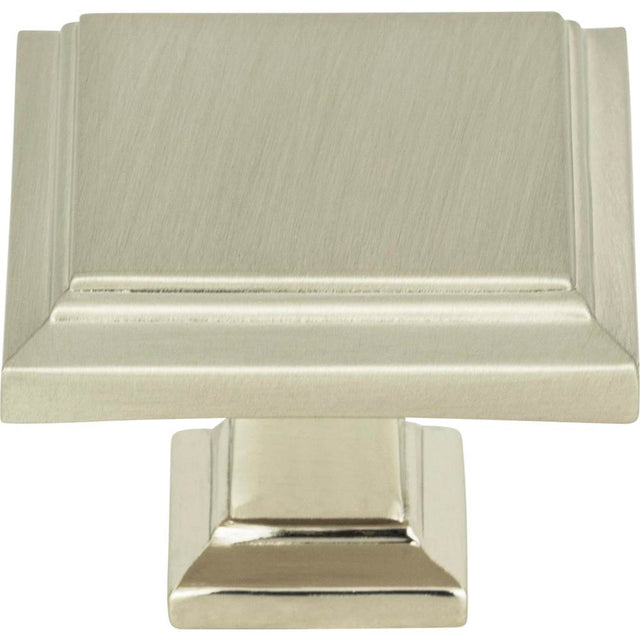 Atlas - Sutton Place Square Knob 1 1/4 Inch Brushed Nickel - Brushed Nickel